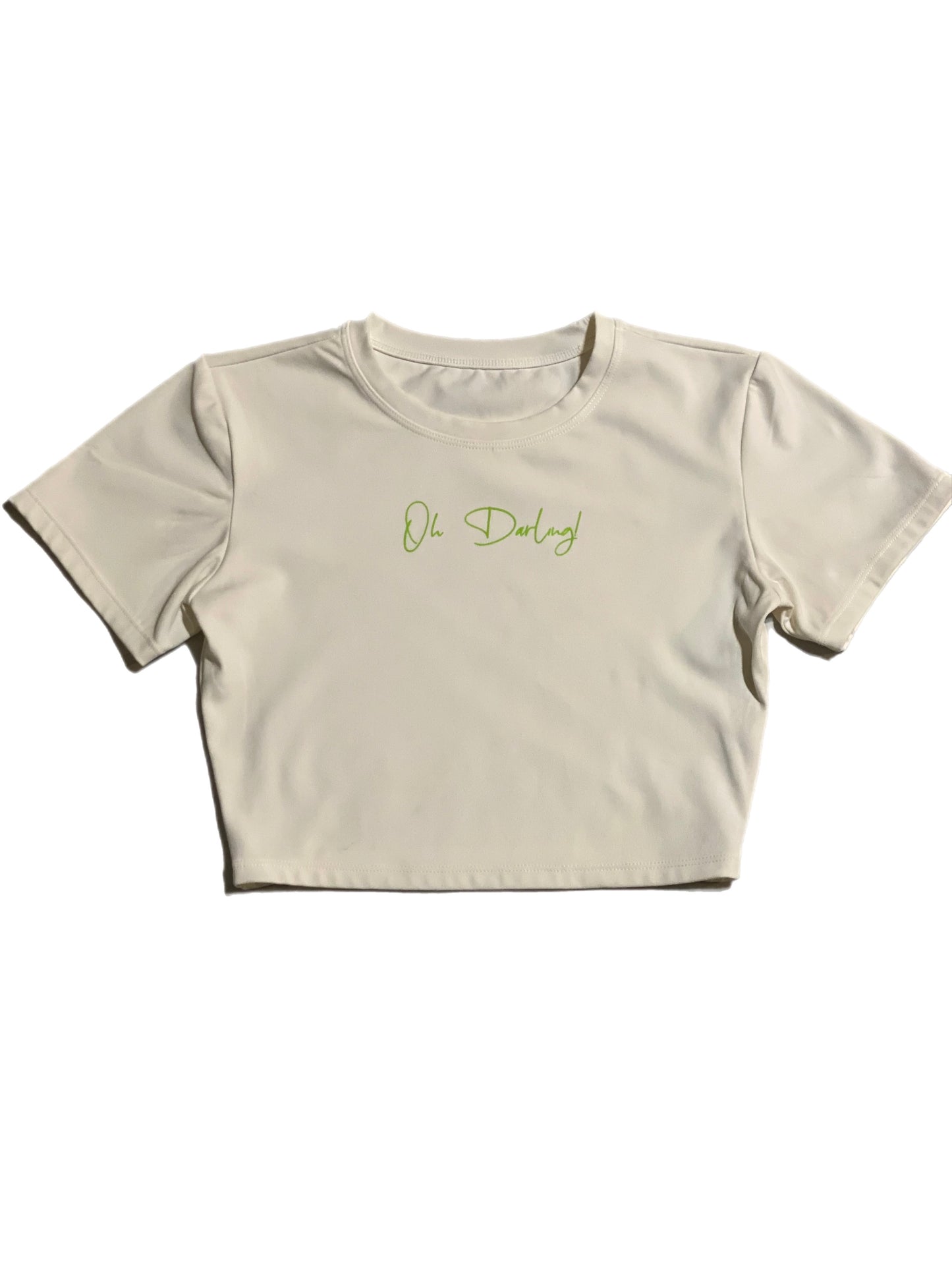 Amp Crop Top - White/Lime Green
